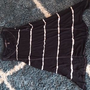 Black and white tie dye stripped tank